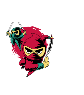 Tricou Ninja model alb pe tricou