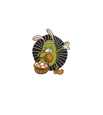 Avocado de Paște DAB model alb pe tricou