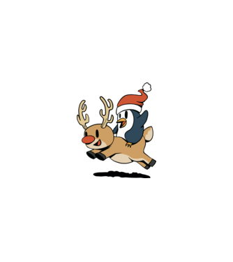 pinguin reindeer cristmas model nisipiu pe tricou