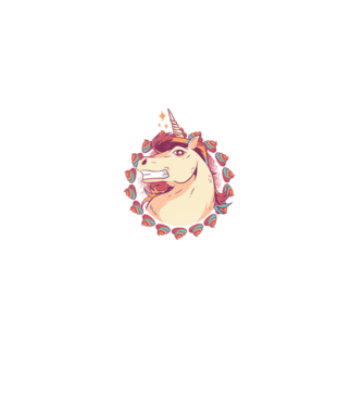 Unicorn Mullet model alb pe tricou