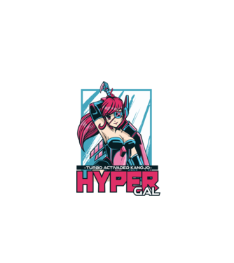 Hyper Gal - Fată Anime model negru pe tricou