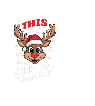 Christmas Pajama Reindeer Negru model negru pe tricou
