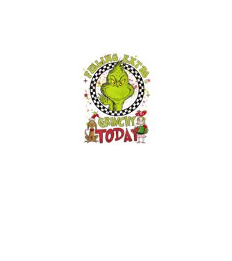 Feeling extra Grinchy today - Grinch model alb pe tricou