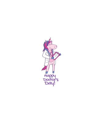 Medic Unicorn model negru pe tricou