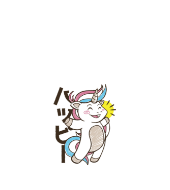 Kawaii unicorn model nisipiu pe tricou