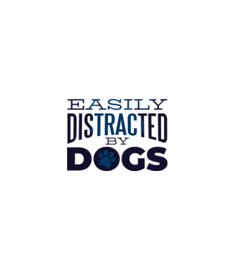 Easily Distracted By Dogs Tricou cu Câine amuzant model albastru deschis pe tricou
