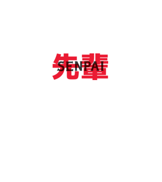 Senpai model alb pe tricou