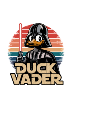 Duck Vader model alb pe tricou