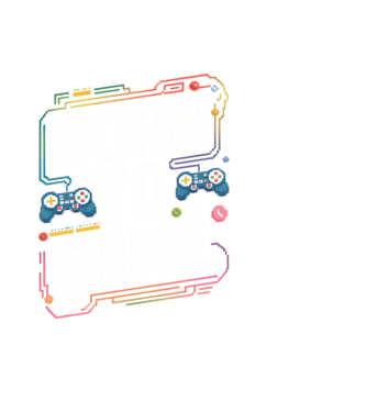Born to Game Pixel Negru model negru pe tricou