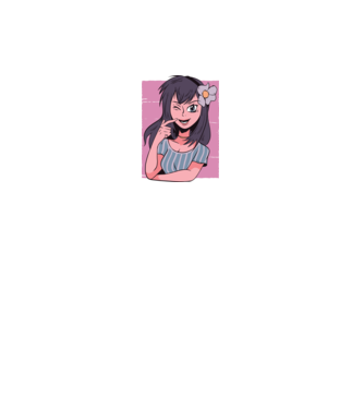 Fată Anime model negru pe tricou