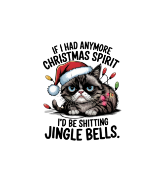Christmas Spirit Grumpy Cat Alb model alb pe tricou