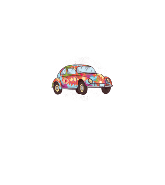 Hippy Beetle Volkswagen model albastru regal pe tricou