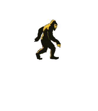 Yeti în pădure model negru pe tricou