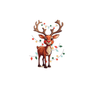 Festive Rudolph model alb pe tricou