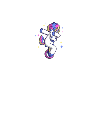 Unicorn pe monociclu model negru pe tricou