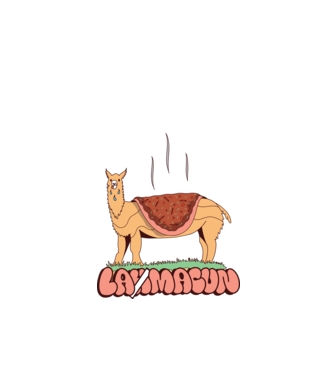 Lamacun Lama model alb pe tricou