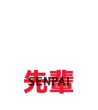 Senpai model negru pe tricou