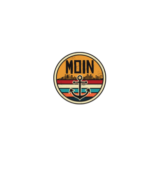 Ancoră Moin model negru pe tricou