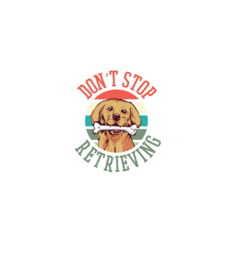 'Don''t Stop Retrieving Golden Retriever' model negru pe tricou