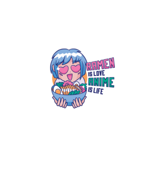 Ramen is Love Anime is Life model gri pe tricou