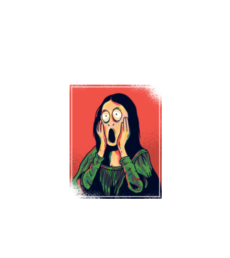 Mona Lisa țipăt model negru pe tricou