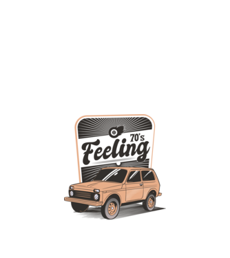 Mașină Retro anii 70 Lada Niva model nisipiu pe tricou