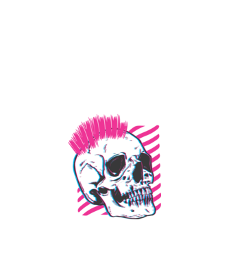 Craniu Punk model negru pe tricou
