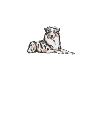 Câine ciobănesc Australian model alb pe tricou