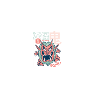 Oni Yokai Anime model negru pe tricou
