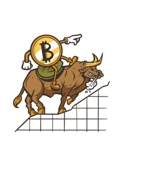 Taur Bitcoin model albastru deschis pe tricou