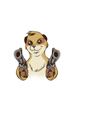 Pew Pew Pew Madafakas Suricată model alb pe tricou