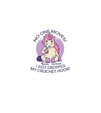 Nu mișcă nimeni, mi-a căzut acul de tricotat - Unicorn model galben pe tricou