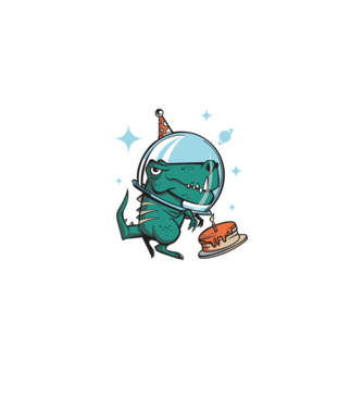 Astronaut T-rex Ziua de naștere model negru pe tricou