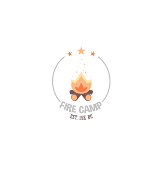 Fire Camp est. 15k BC model negru pe tricou