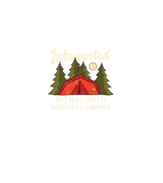 Camping Introvertit model negru pe tricou