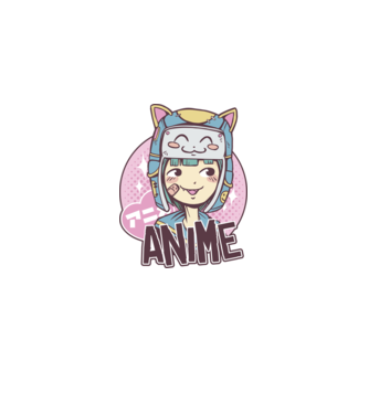 Fată drăguță Anime model mov pe tricou