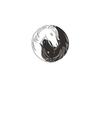 Călăreț Yin Yang model alb pe tricou