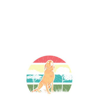 Golden Retriever retro model negru pe tricou