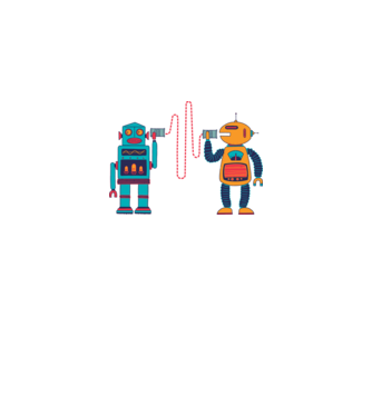 Walkie Talkie Robot model alb pe tricou