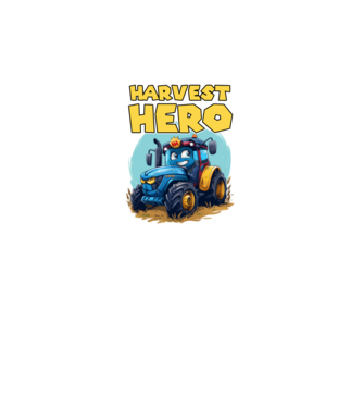 Harvest Hero Tractor model negru pe tricou