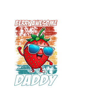 Berry Awesome Daddy Strawberry model negru pe tricou