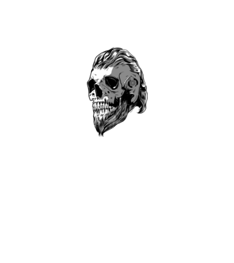 Craniu Viking model negru pe tricou