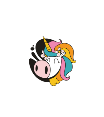 Unicorn drăguț model alb pe tricou