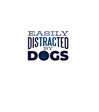 Easily Distracted By Dogs Tricou cu Câine amuzant model albastru deschis pe tricou