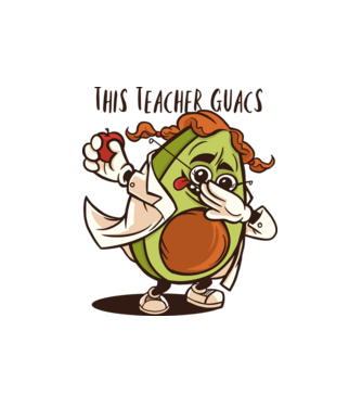 Profesor Avocado DAB model alb pe tricou
