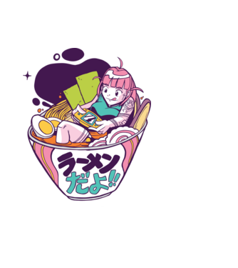 Ramen Anime Gamer fată model verde de măr pe tricou