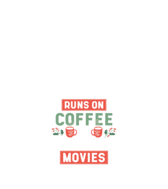 Această mamă funcționează cu cafea și filme de crăciun model negru pe tricou
