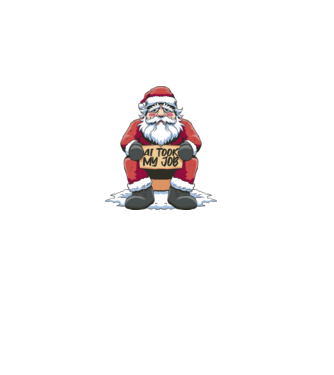 AI took my job Santa model negru pe tricou