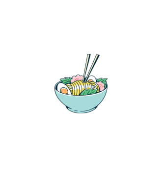 Paste Ramen model negru pe tricou