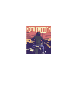 Libertate Motociclist model negru pe tricou